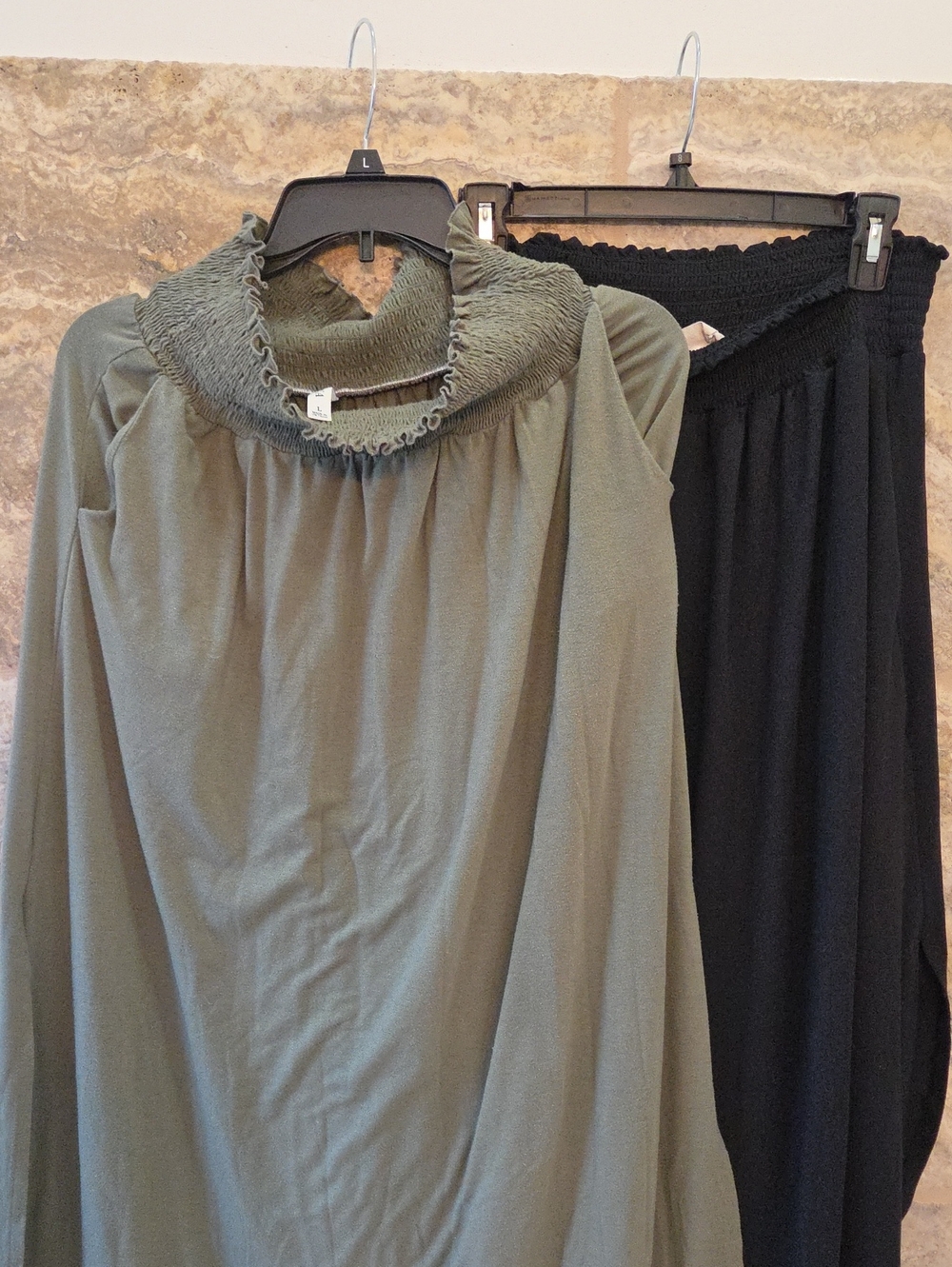 Maxi Skirt Set - Zenana Olive Green And Ninexis Black Both Large With Pockets